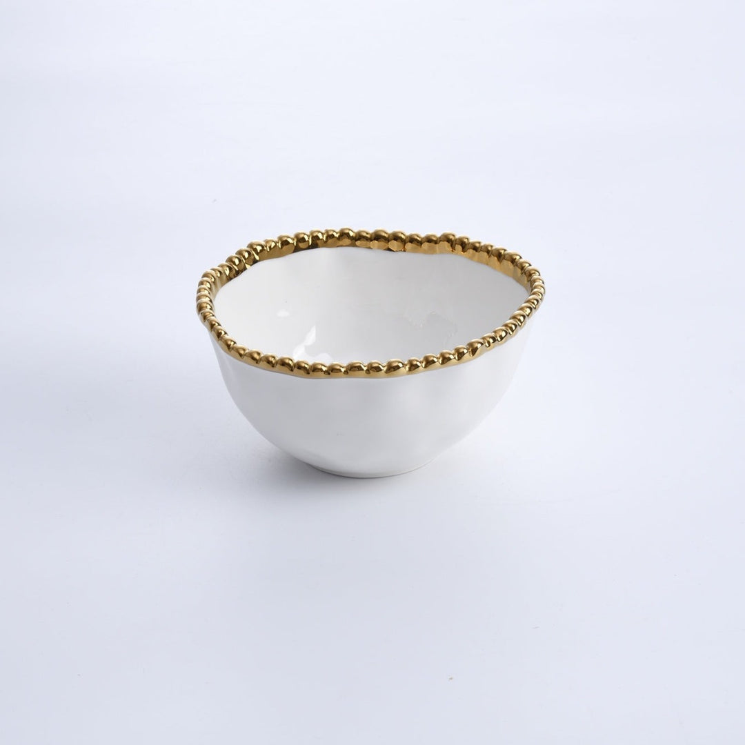 Pampa Bay Golden Salerno Small Bowl - White/Gold