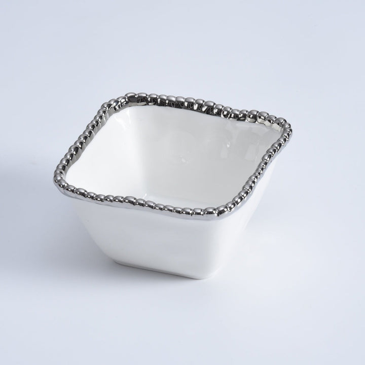 Pampa Bay Salerno Square Snack Bowl - White/Silver