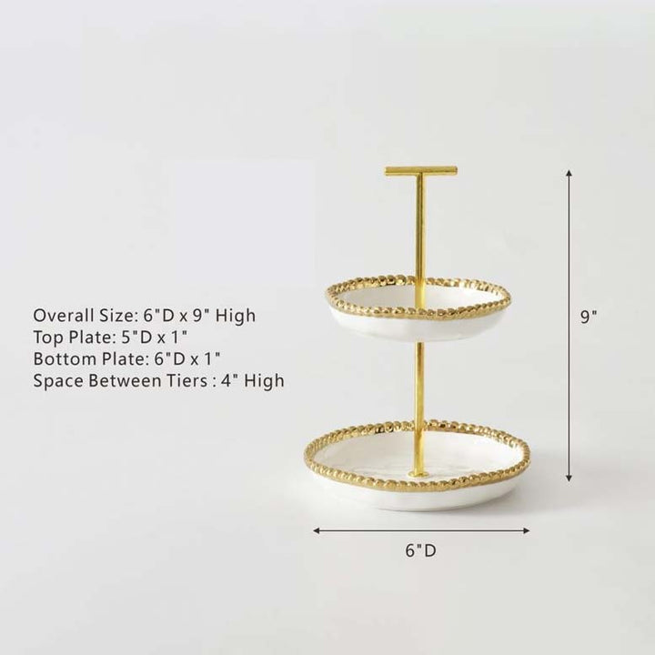 Pampa Bay Golden Salerno Mini 2 Tier Stand - White/Gold