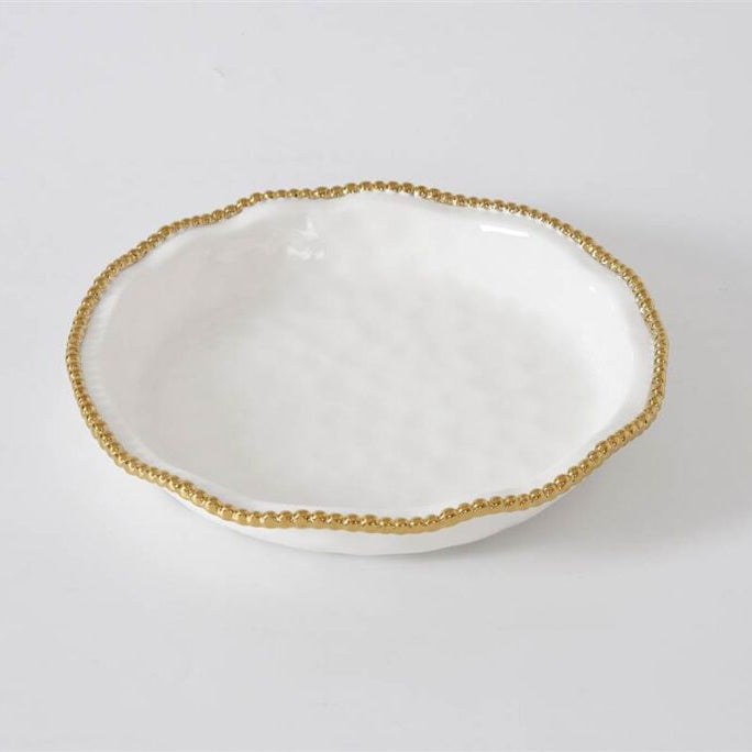 Pampa Bay Golden  Salerno Pie Dish - White/Gold