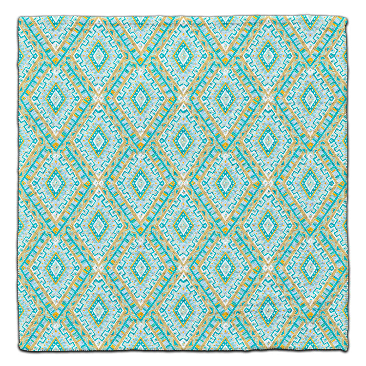 CJ Bella Co Eco-Friendly Washcloth - Gold/Blue Diamond