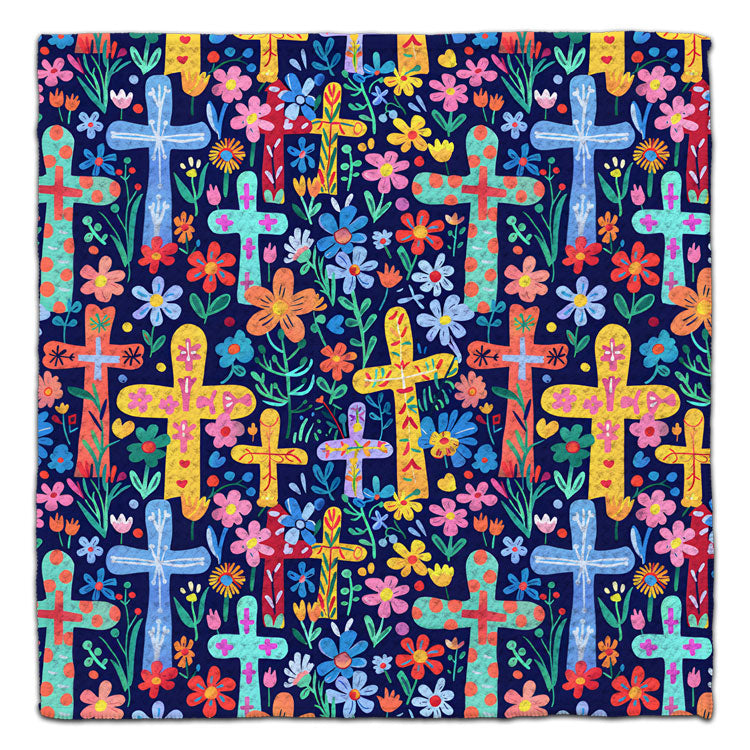 CJ Bella Co Eco-Friendly Washcloth - Yellow Crosses