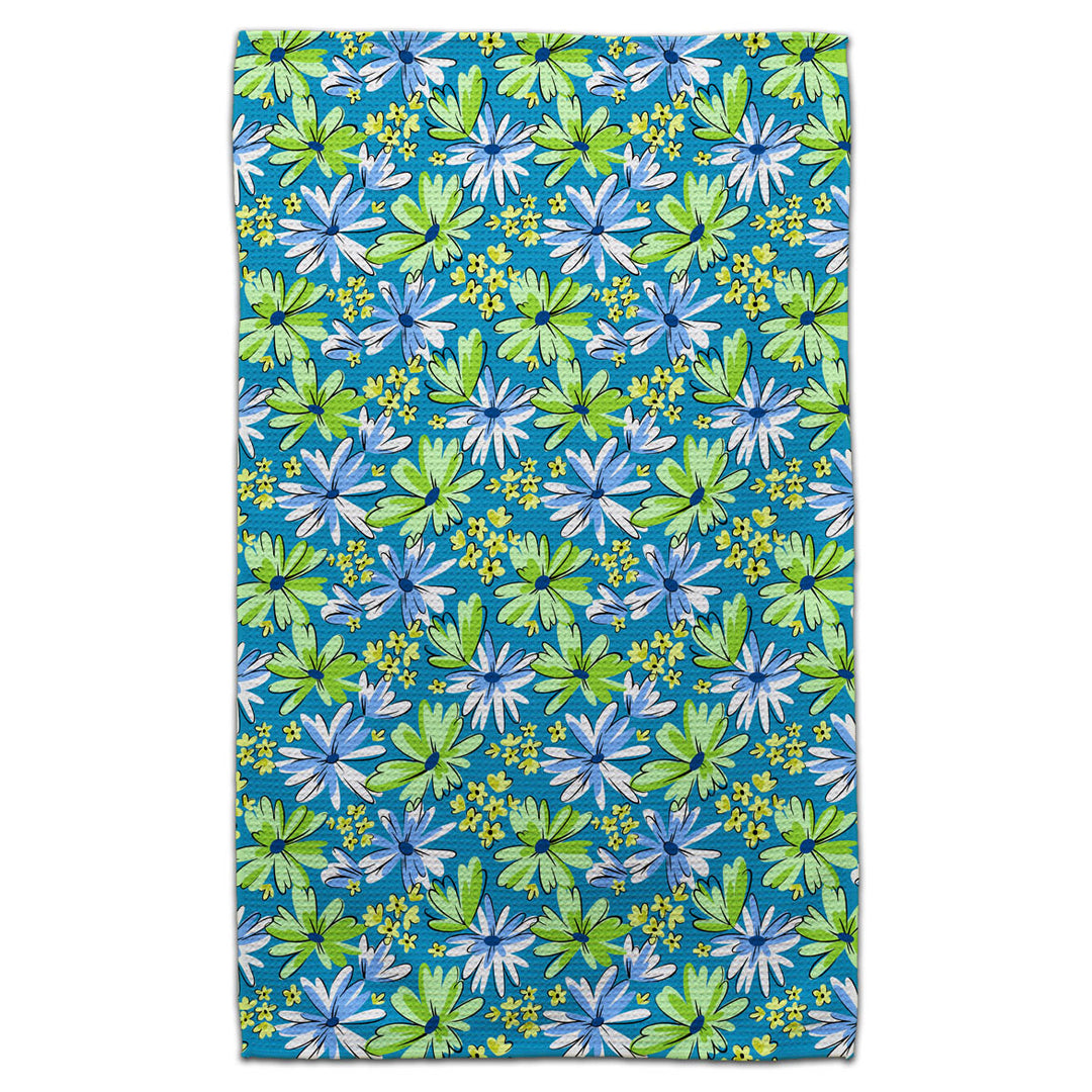 CJ Bella Co Eco-Friendly Towel - Retro Blue/Green Daisy