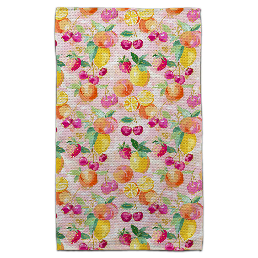 CJ Bella Co Eco-Friendly Towel - Fruit Mixed with Pink Background