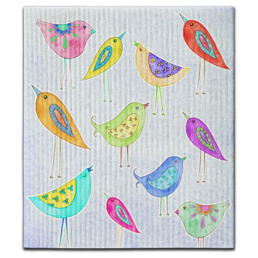 CJ Bella Co Dishcloth - Birds (11) Colorful