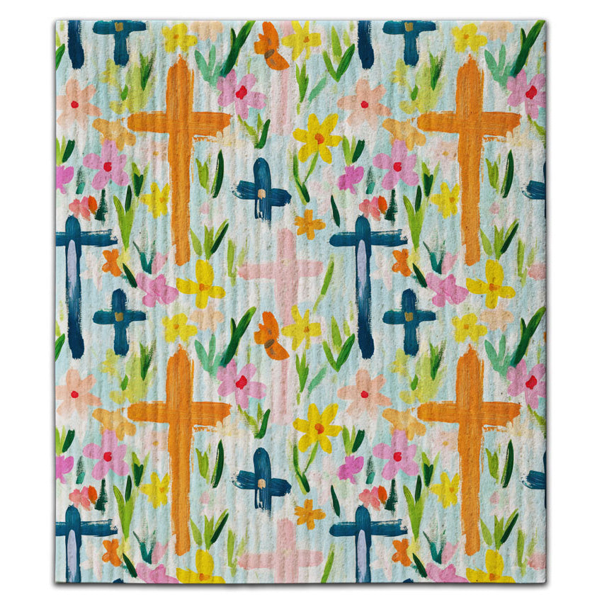 CJ Bella Co Dishcloth - Crosses and Flowers
