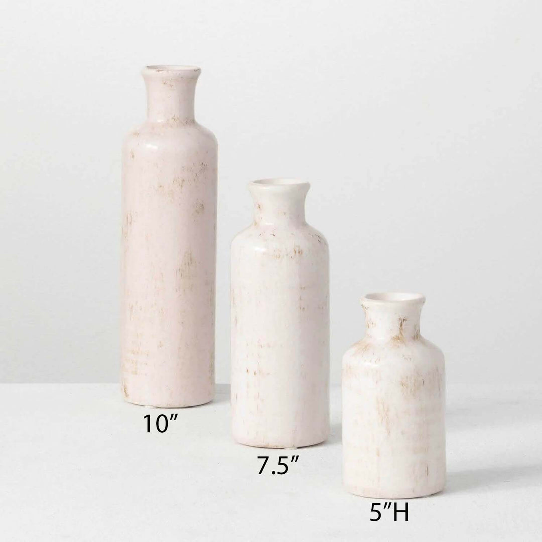 Sullivans White Bottle Vase -  10"