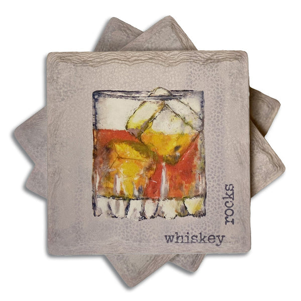 French Graffiti Whiskey Rocks Coaster