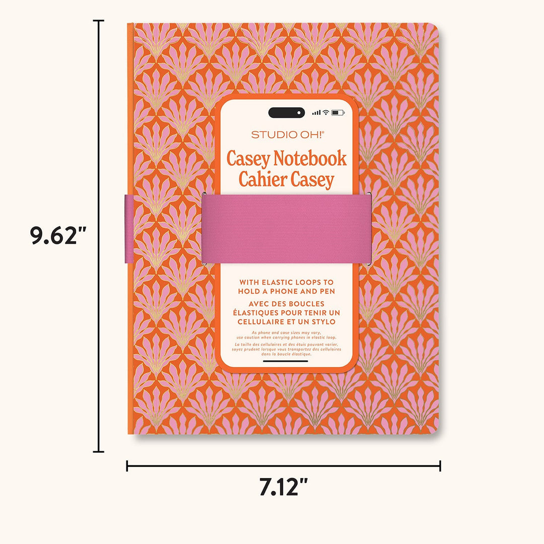Studio Oh! Tropical Blooms Casey Notebook with Phone Loop