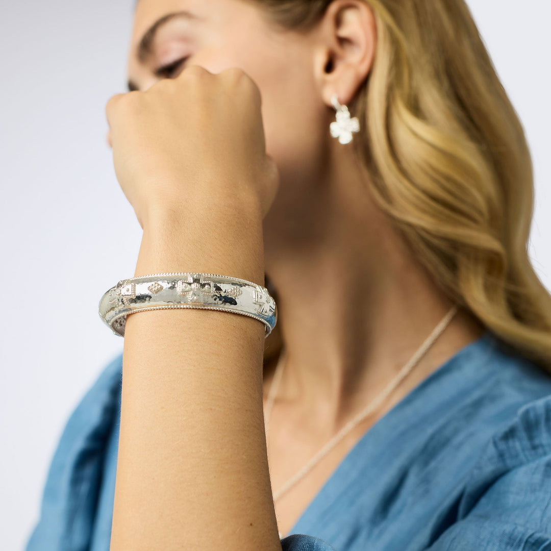 Julie Vos Canterbury Hinge Bangle - Silver/OS