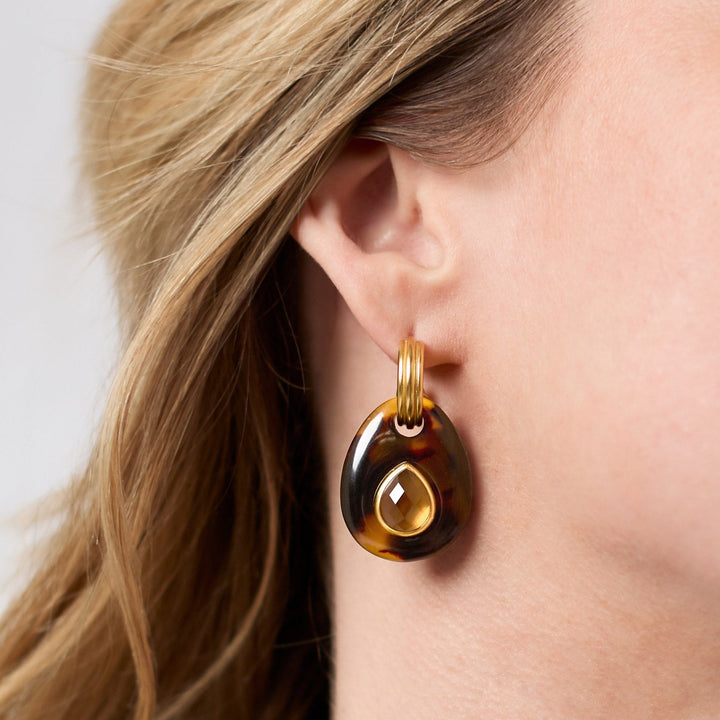 Julie Vos Carnaby Hoop & Charm Earrings - Gold/Ivory