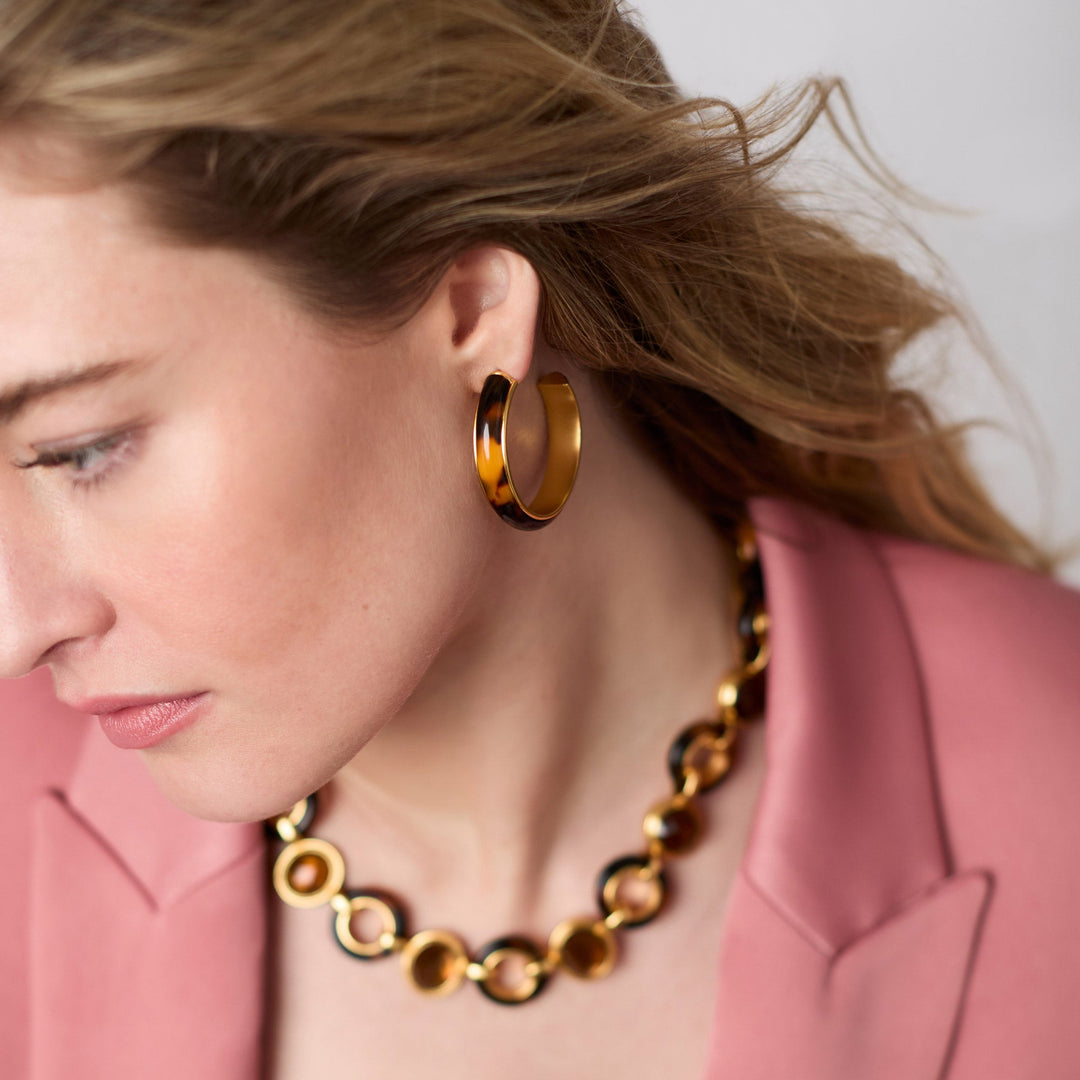 Julie Vos Carnaby Hoop Earrings - Gold/Ivory