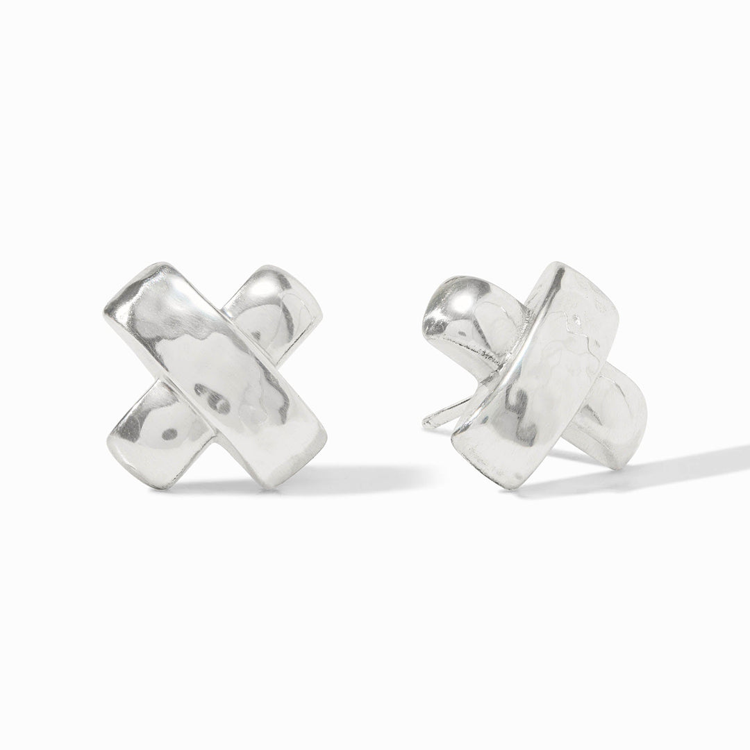 Julie Vos Catalina X Stud Earrings - Silver