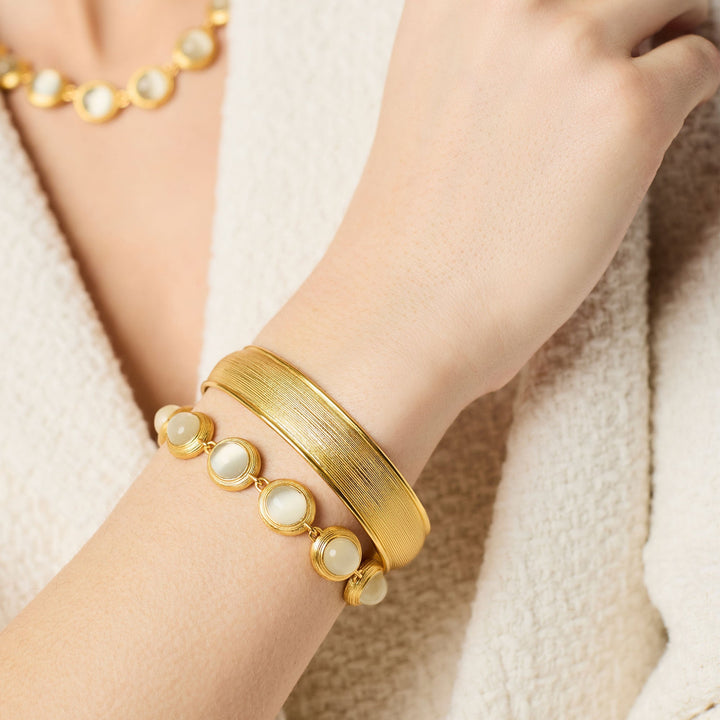 Julie Vos Cobblestone Hinge Bangle - Gold