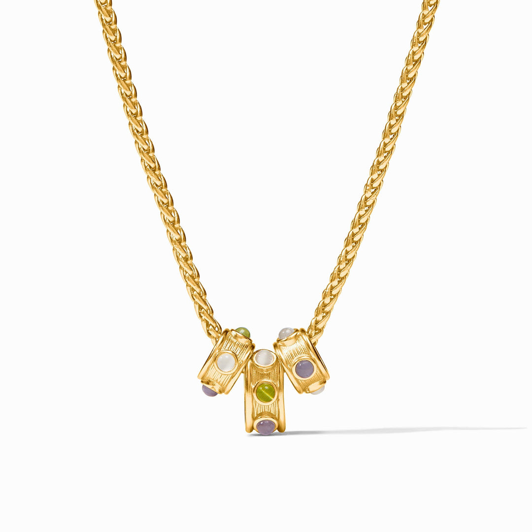 Julie Vos Cobblestone Loop Necklace - Multi Stone Cat's Eye