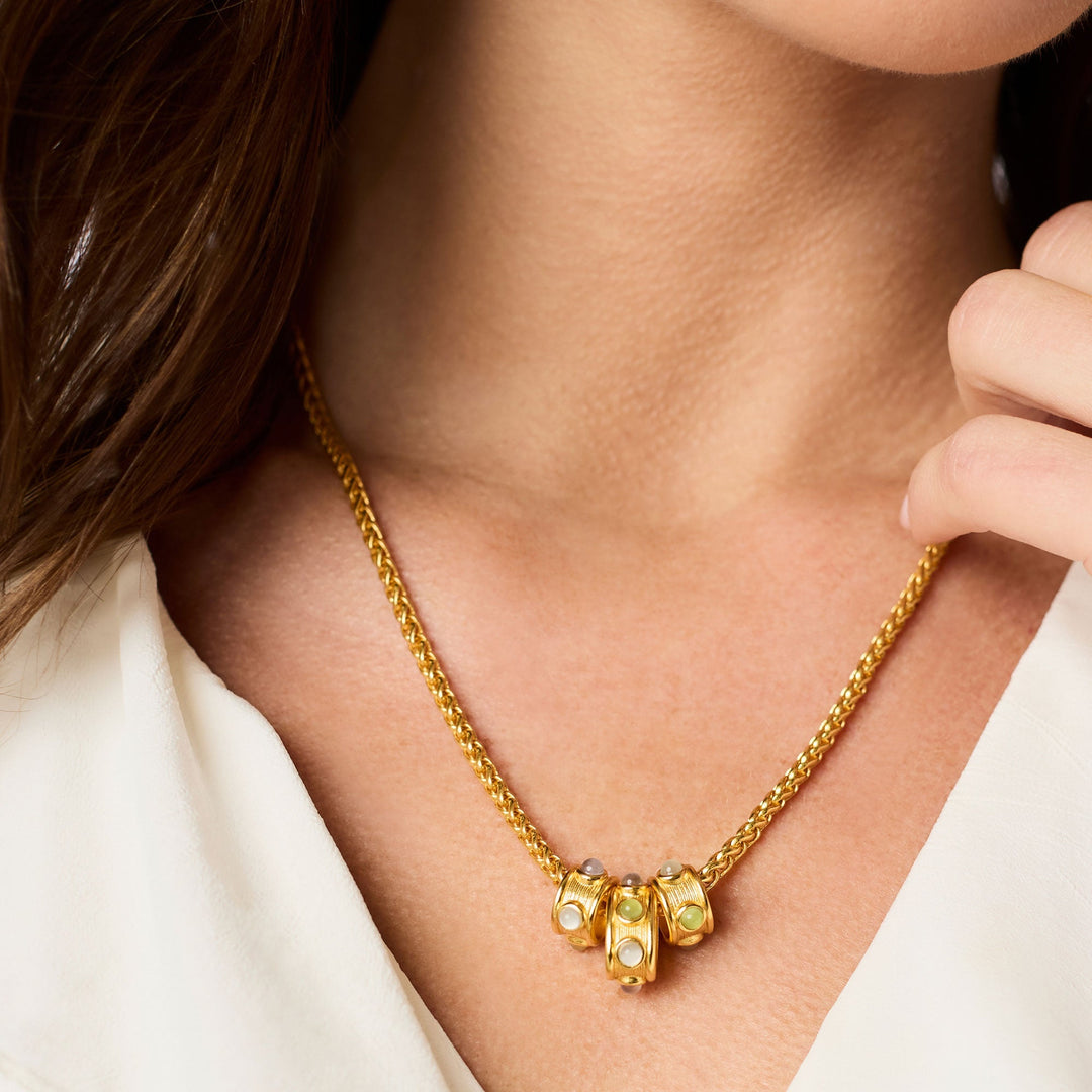Julie Vos Cobblestone Loop Necklace - Multi Stone Cat's Eye