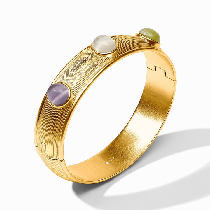 Julie Vos Cobblestone Stone Hinge Bangle - Multi Stone Cat's Eye - OS