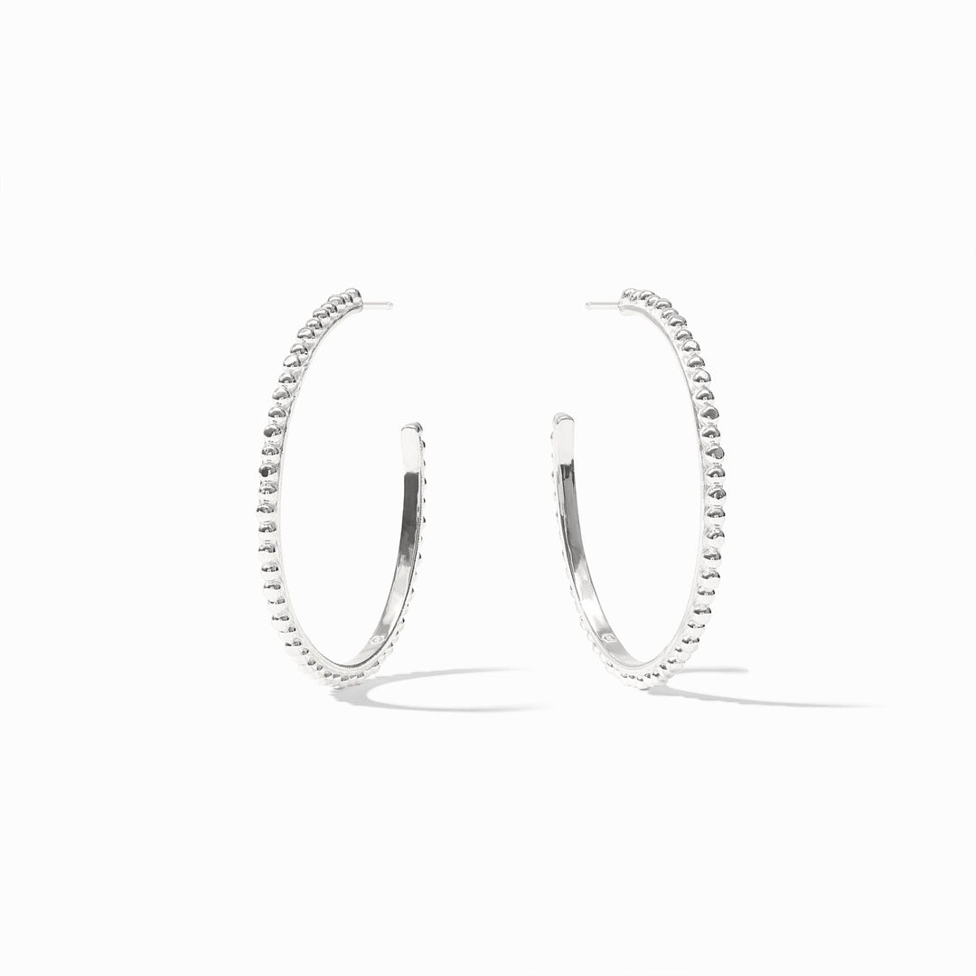 Julie Vos Colette Beaded Hoop Earrings -  Silver/Large