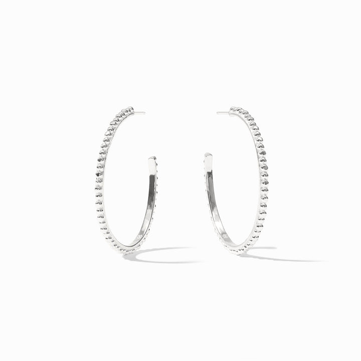 Julie Vos Colette Beaded Hoop Earrings -  Silver/Large
