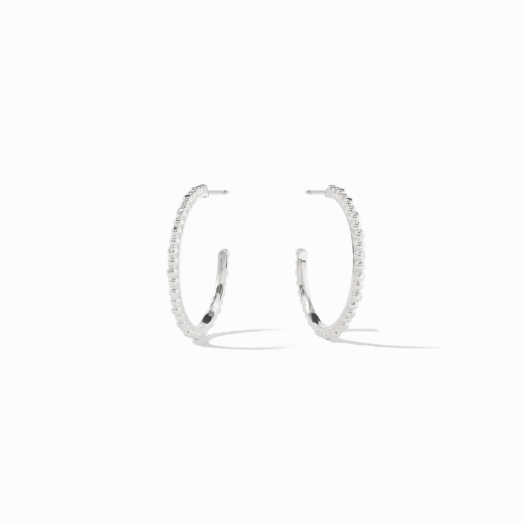 Julie Vos Colette Beaded Hoop Earrings -  Silver/Medium