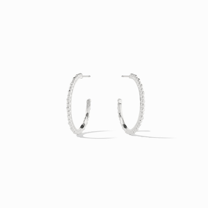 Julie Vos Colette Beaded Hoop Earrings -  Silver/Medium
