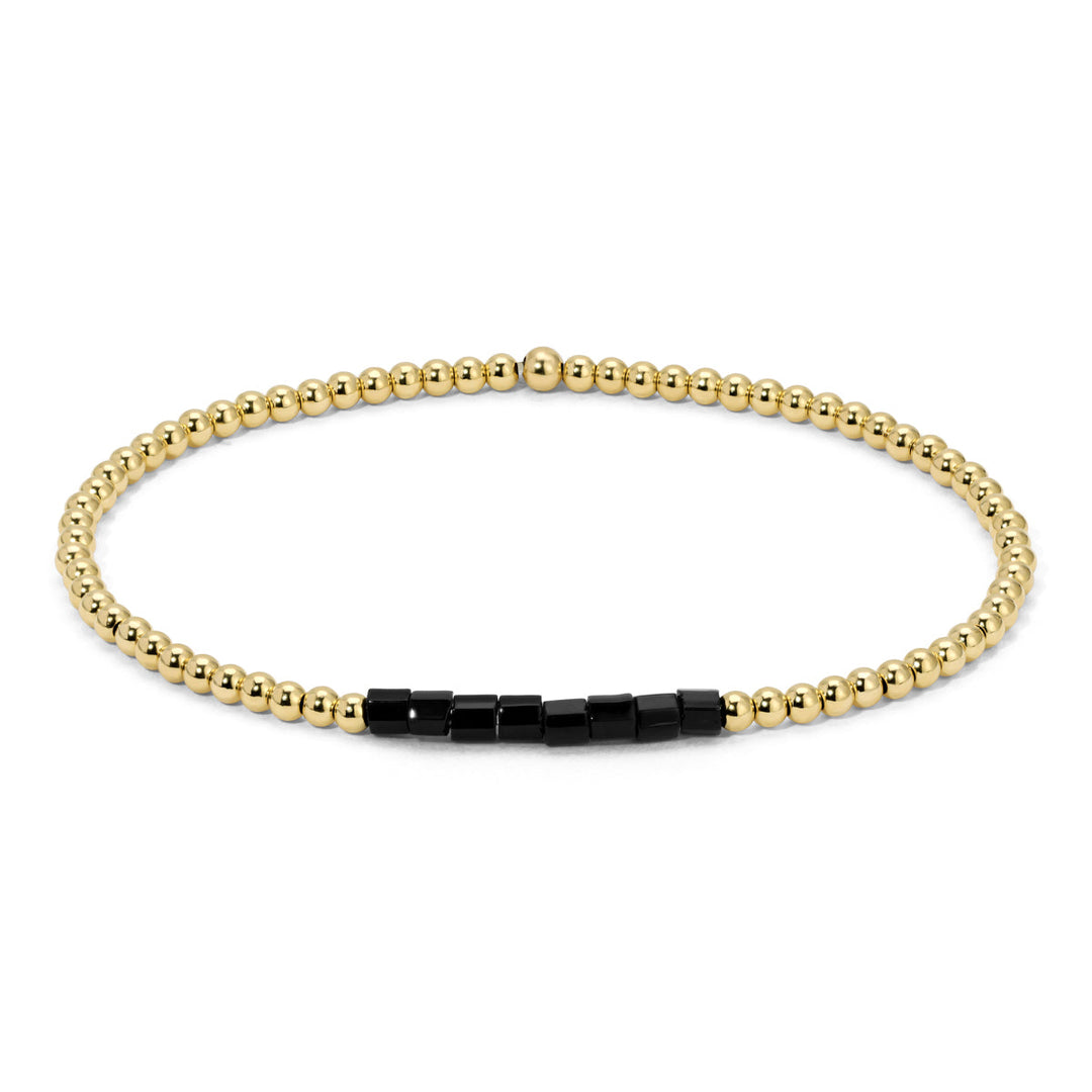 Dot & Dash Color Bar Bracelet - Black