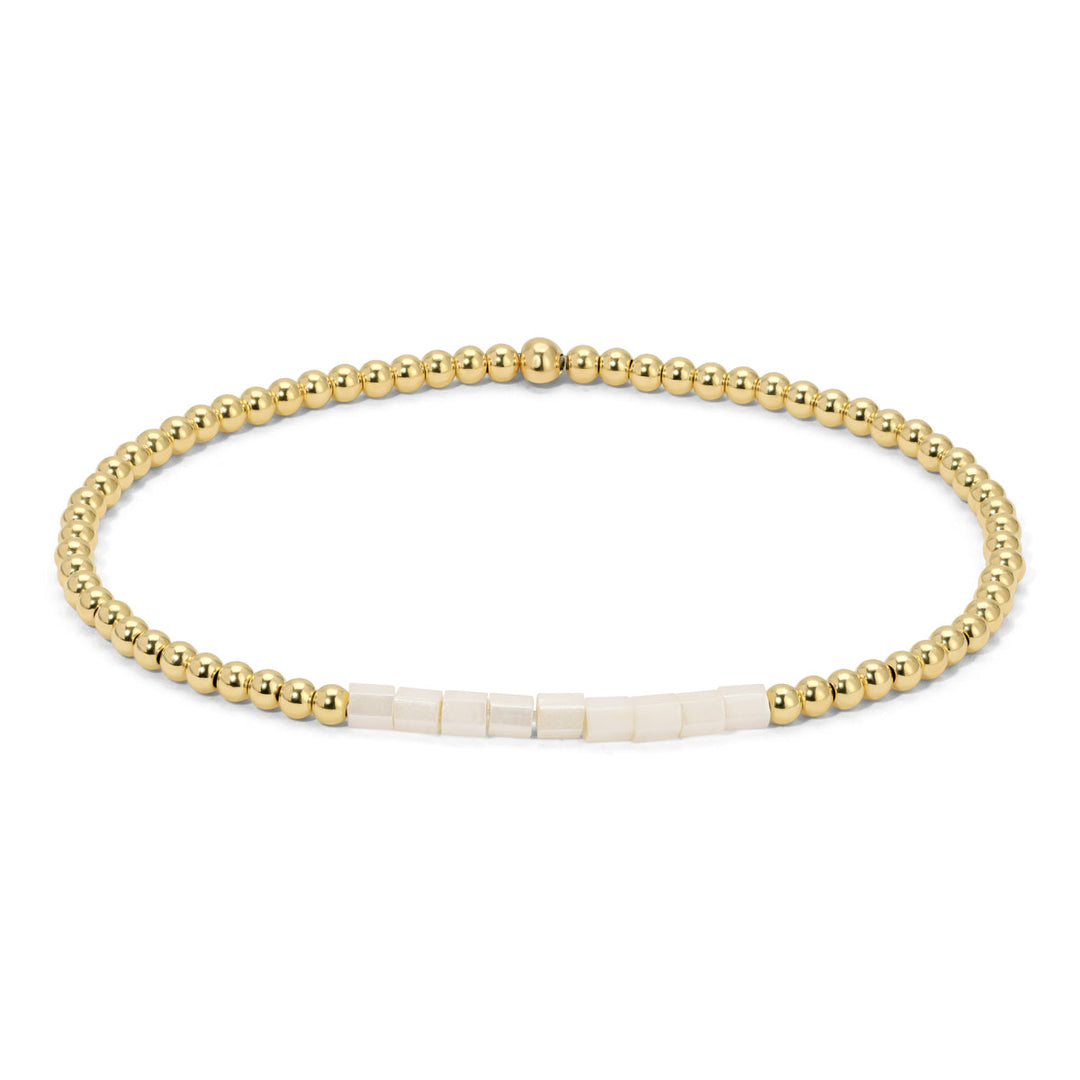 Dot & Dash Color Bar Bracelet - Cream