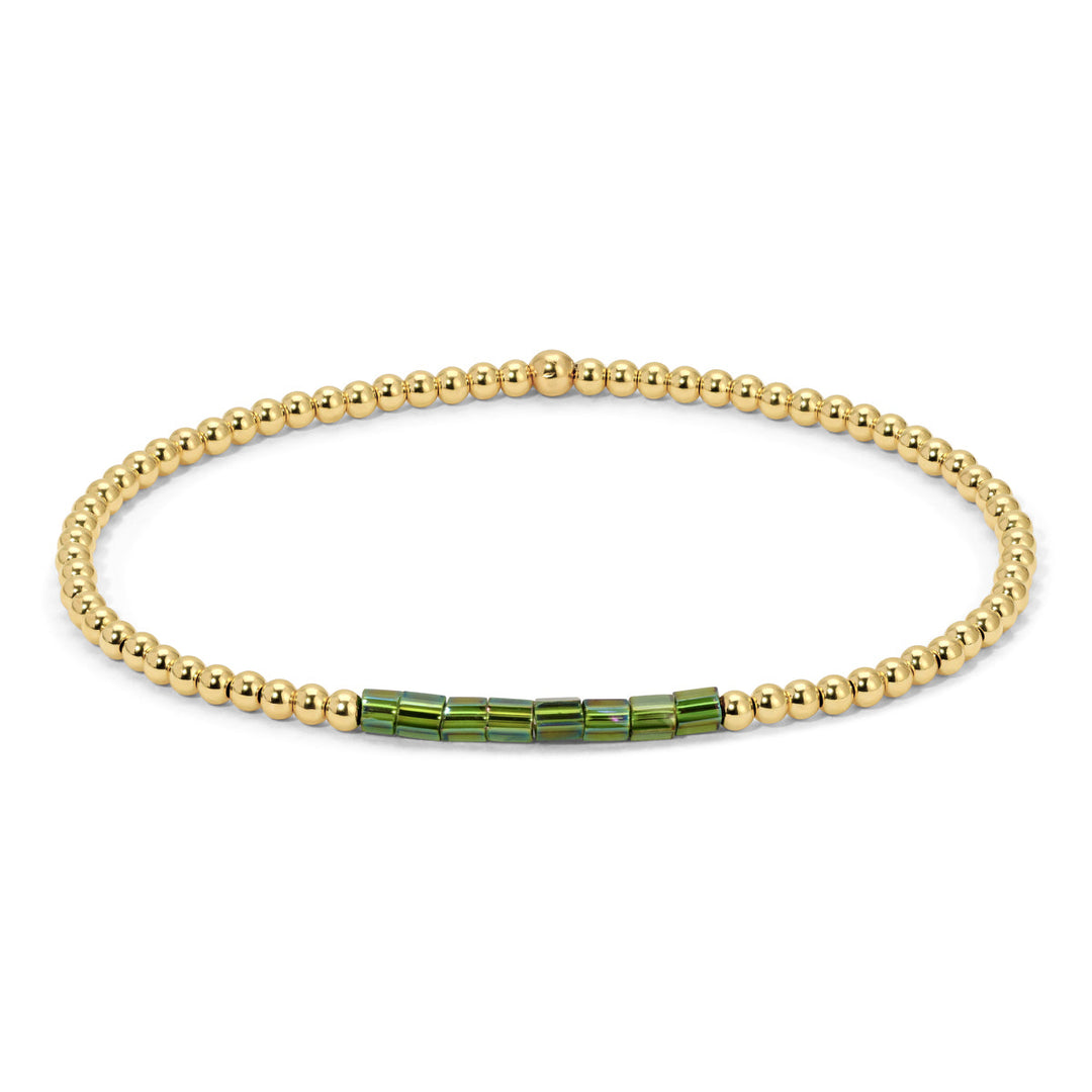 Dot & Dash Color Bar Bracelet - Green