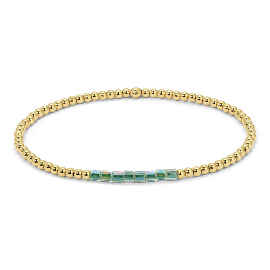 Dot & Dash Color Bar Bracelet - Light Aqua