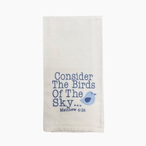 Hanging By A Thread White Towel - Consider The Birds