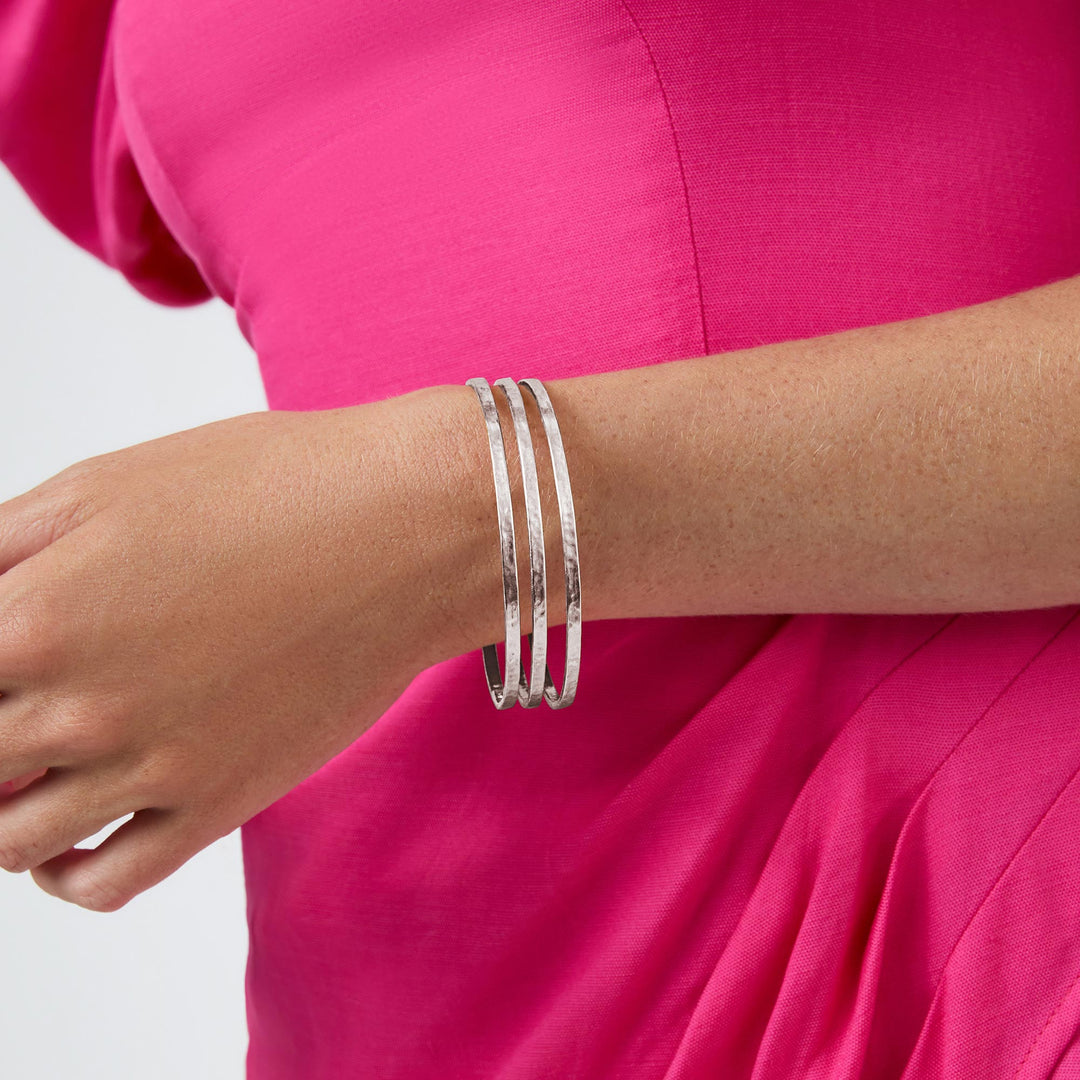 Julie Vos Crescent Bangle - Silver/Small