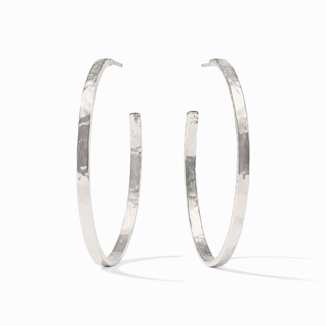 Julie Vos Crescent Hoop Earrings - Silver/Extra Large