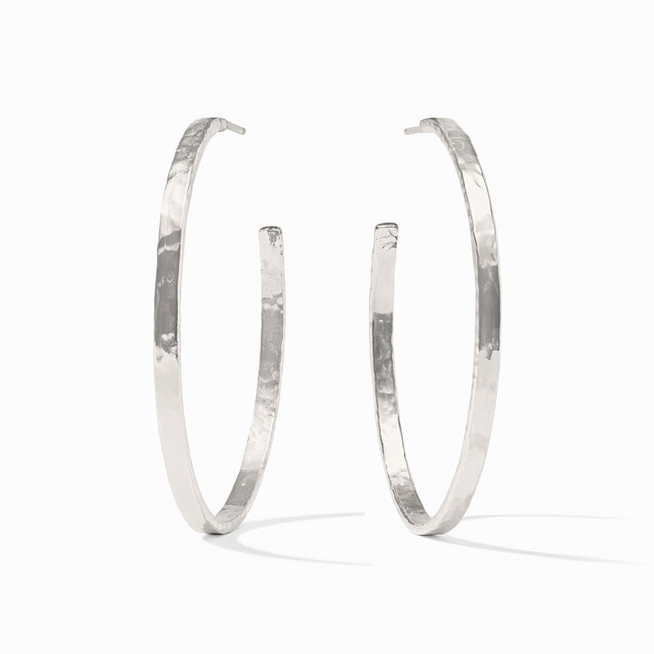 Julie Vos Crescent Hoop Earrings - Silver/Extra Large