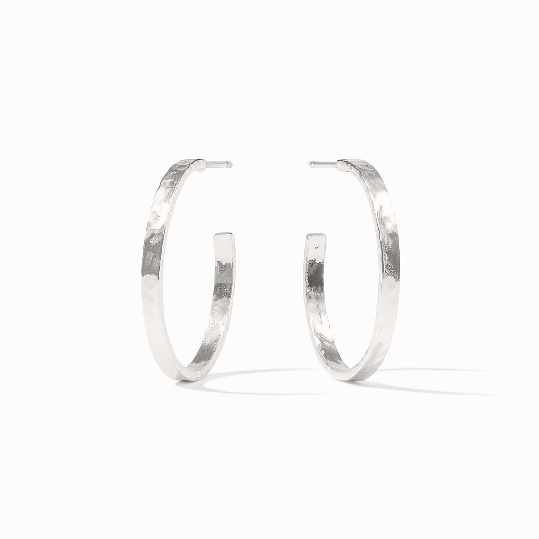 Julie Vos Crescent Hoop Earrings - Silver/Medium