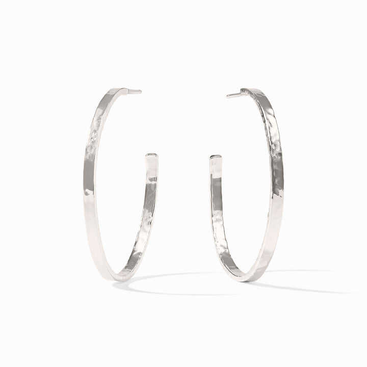 Julie Vos Crescent Hoop Earrings - Silver/Large