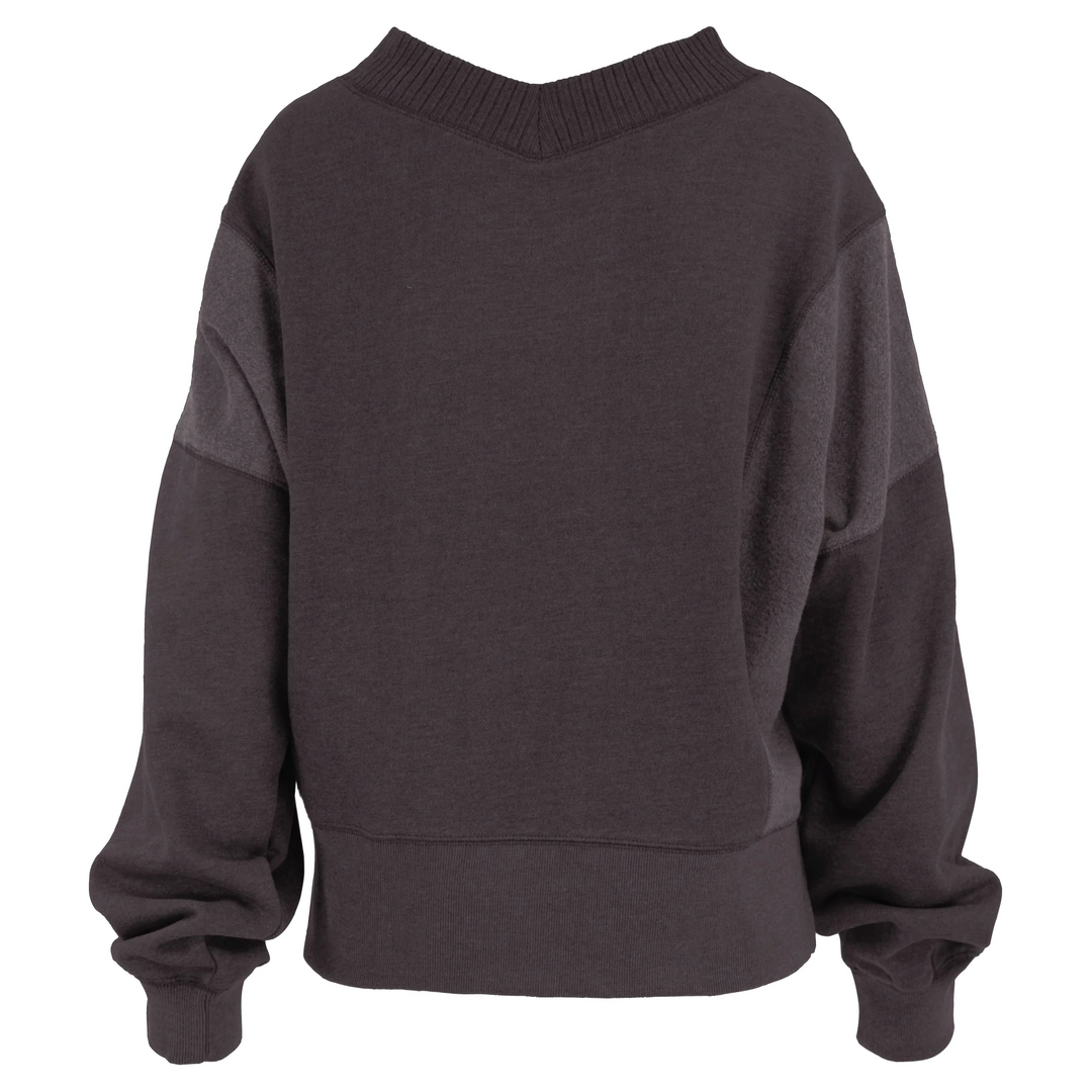 Royce Brand Cupid V Neck Fleece with Reversed Fleece Inserts - Espresso