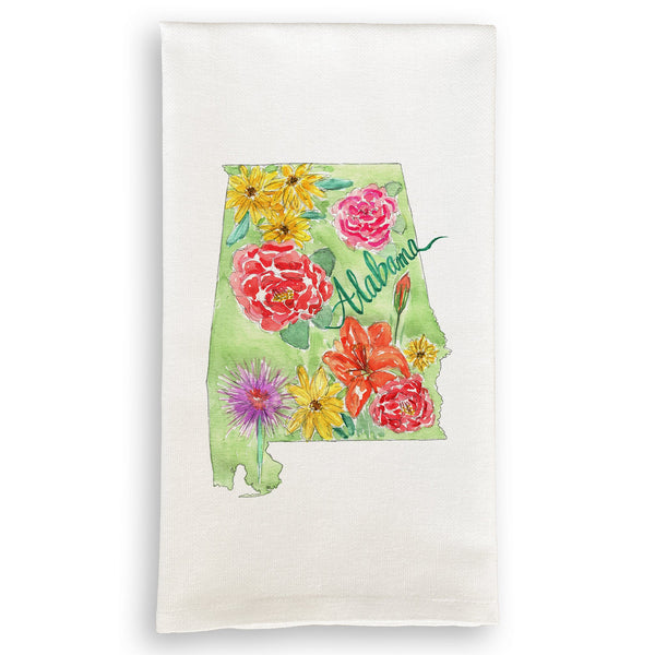 French Graffiti Dish Towel - Floral Alabama