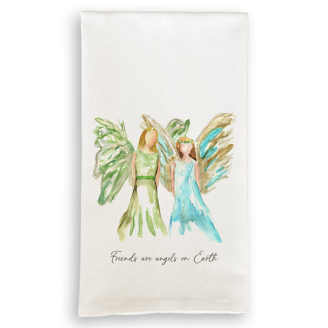 French Graffiti Dish Towel - Celestial Angel Friends with Friends Quote