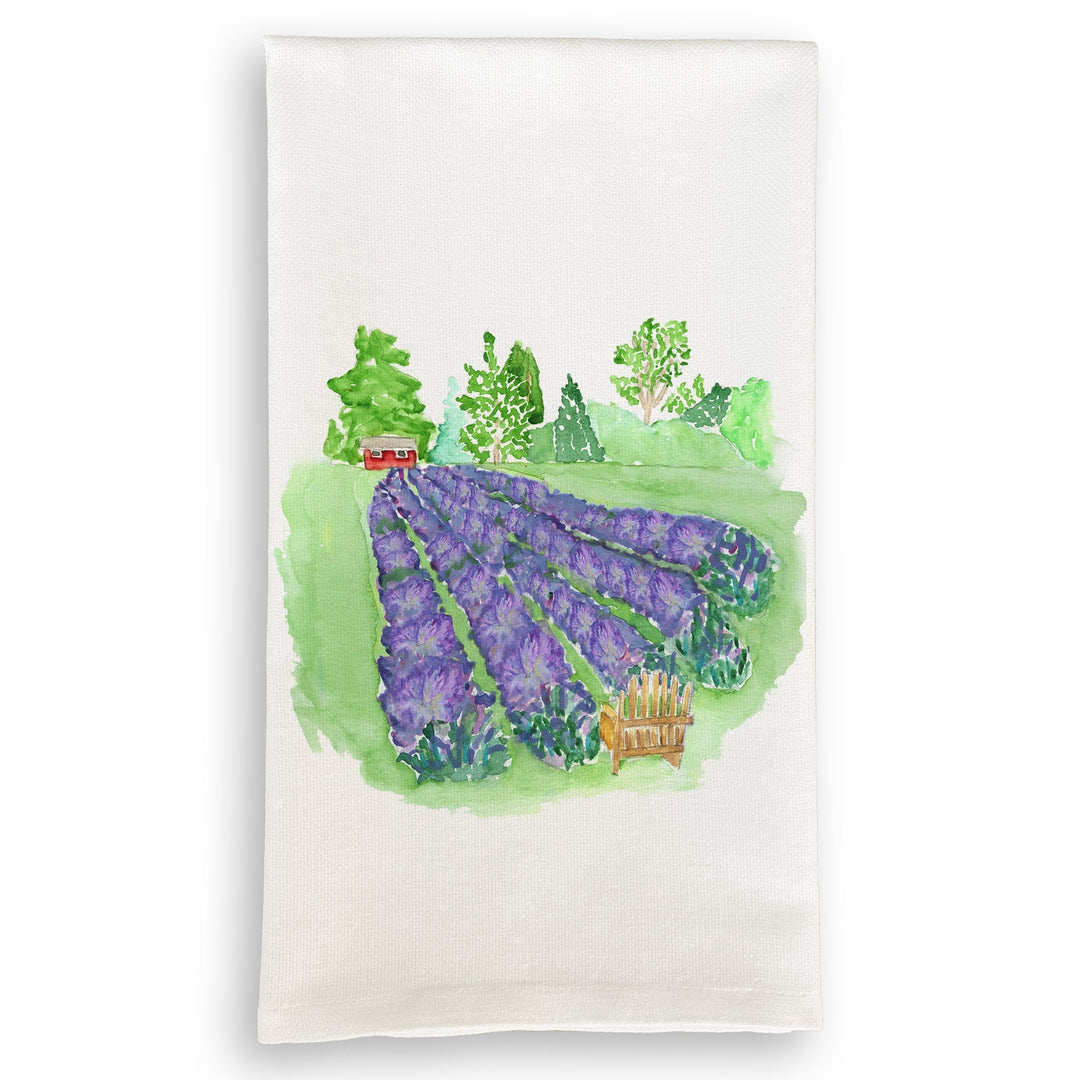 French Graffiti Dish Towel - Lavender Field
