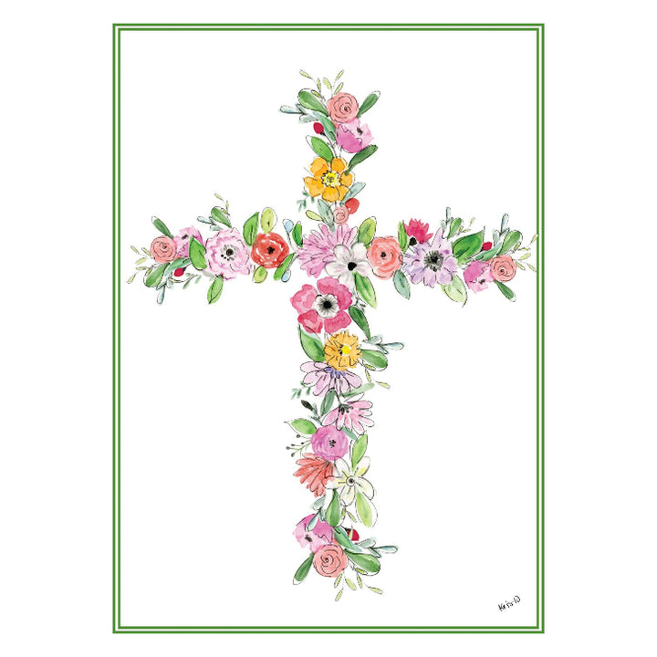 Kris-10's Creations Floral Cross Matthew 5:4 Sympathy Card