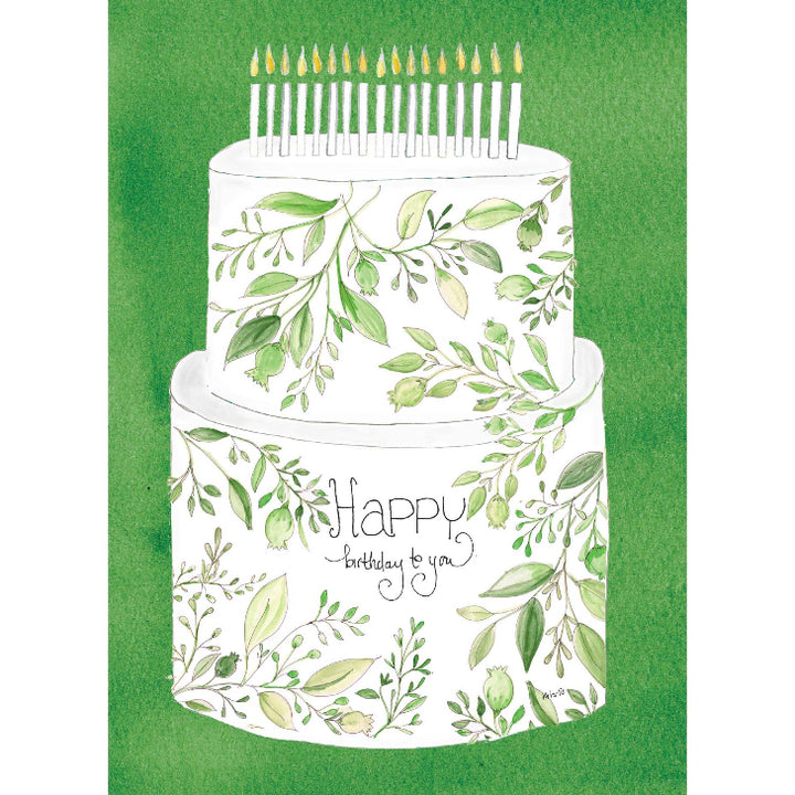 Kris-10's Creations Birthday Cake Greenery Birthday Card