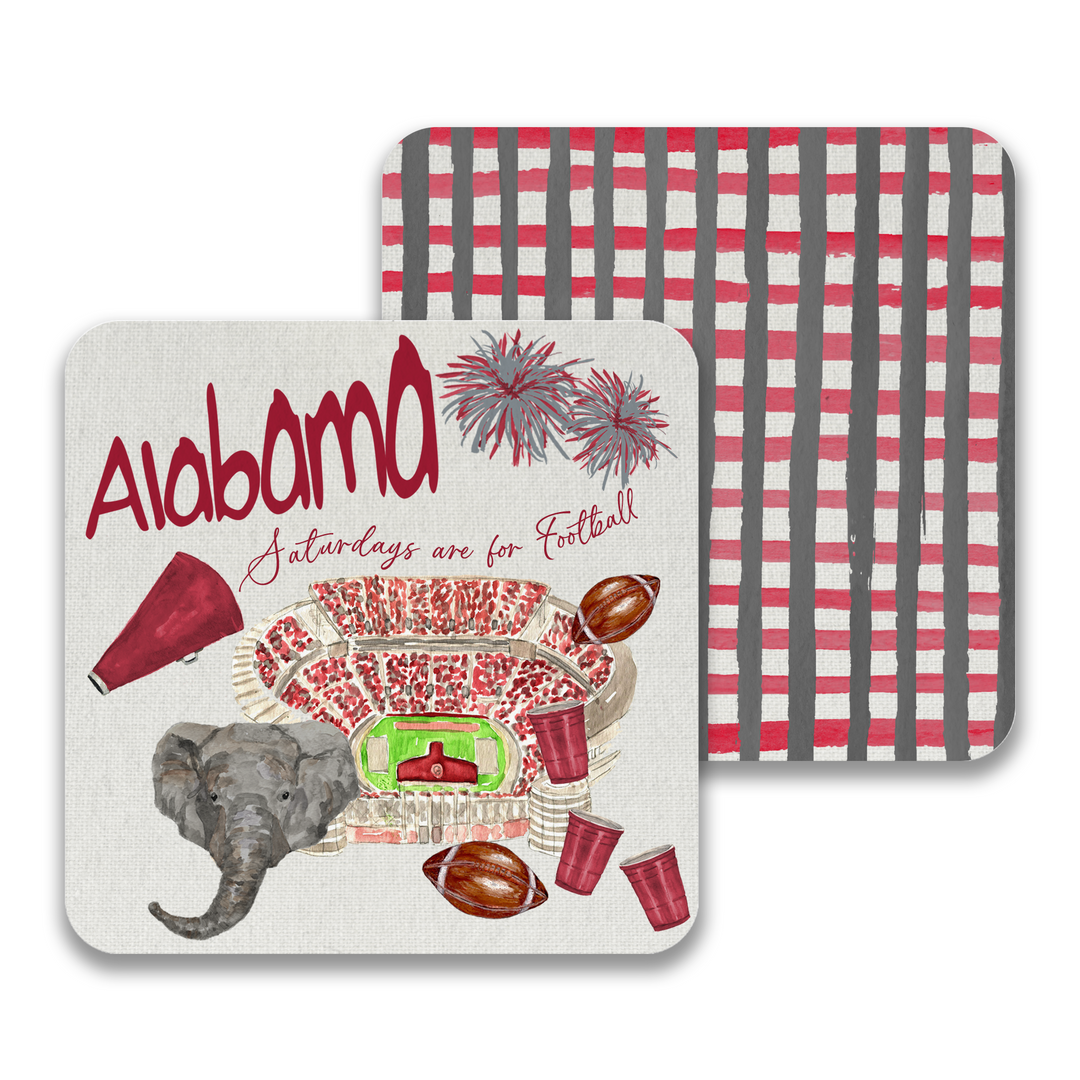 Fench Graffiti Paper Drink Coaster - Alabama Football