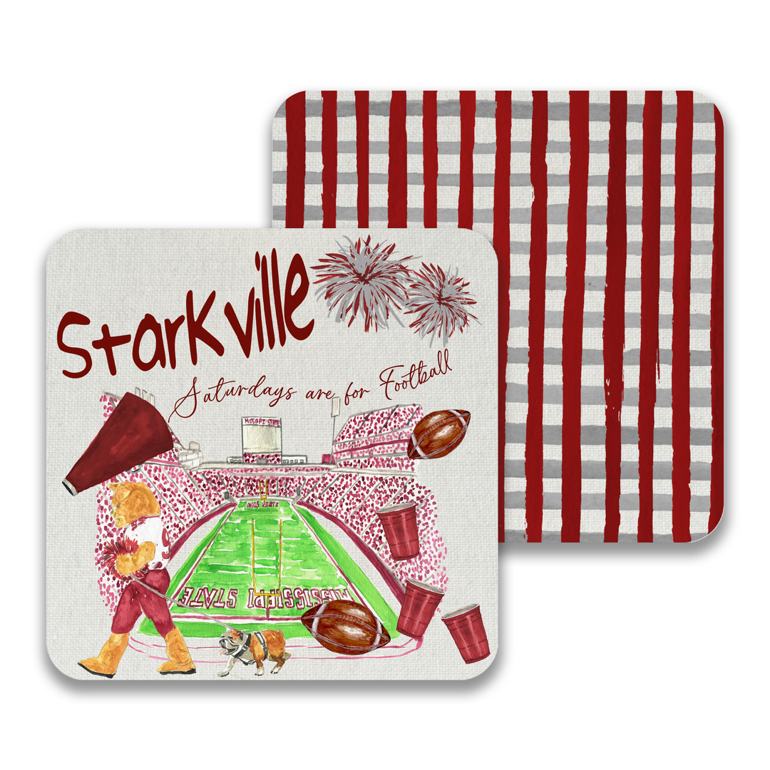 Fench Graffiti Paper Drink Coaster - Mississippi State Football