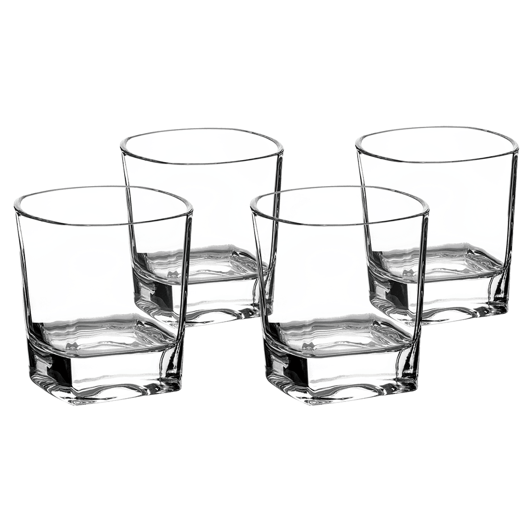 Rocks Glass Set of 4 With Single Letter
