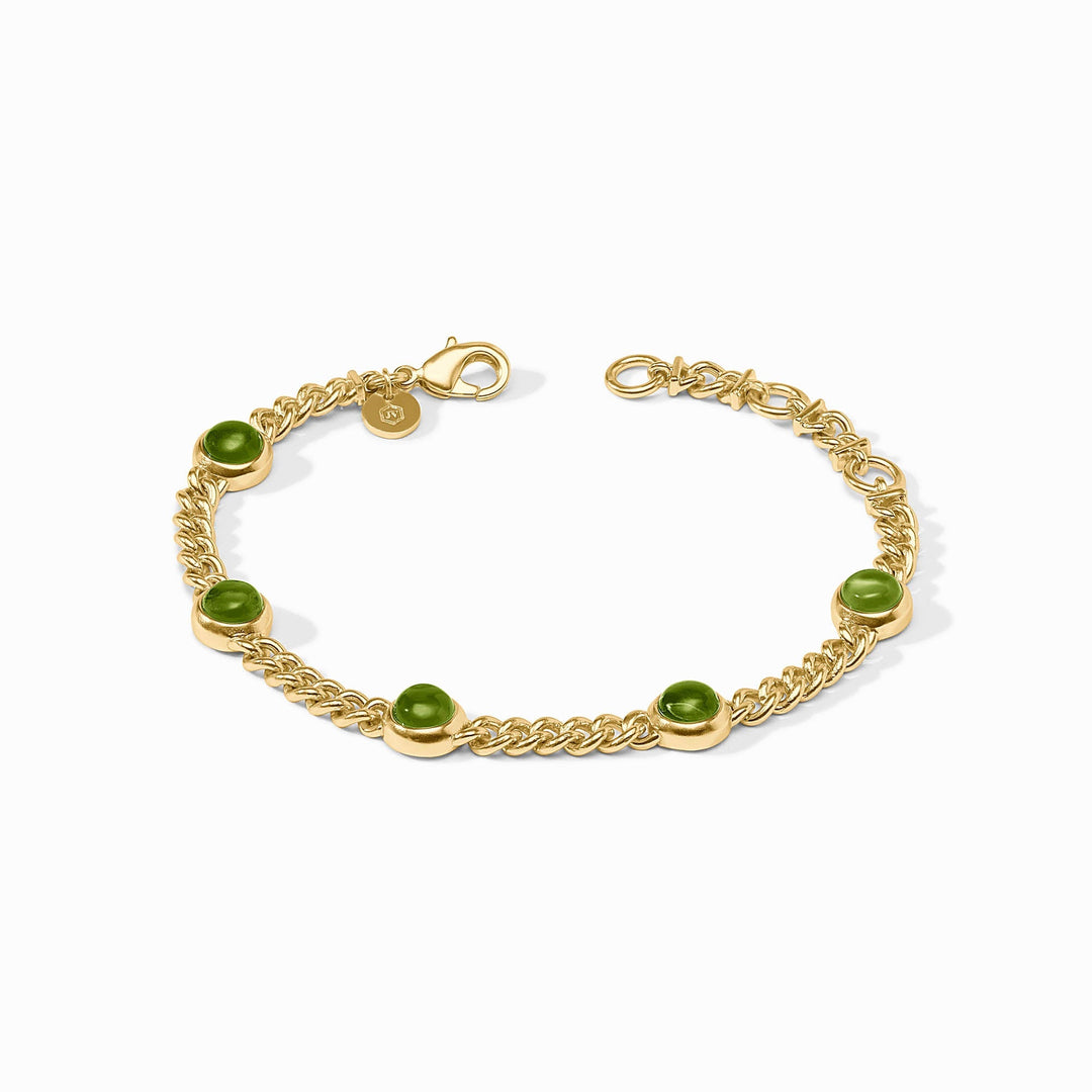 Julie Vos Dolce Delicate Bracelet - Gold/Iridescent Palmetto Green/OS