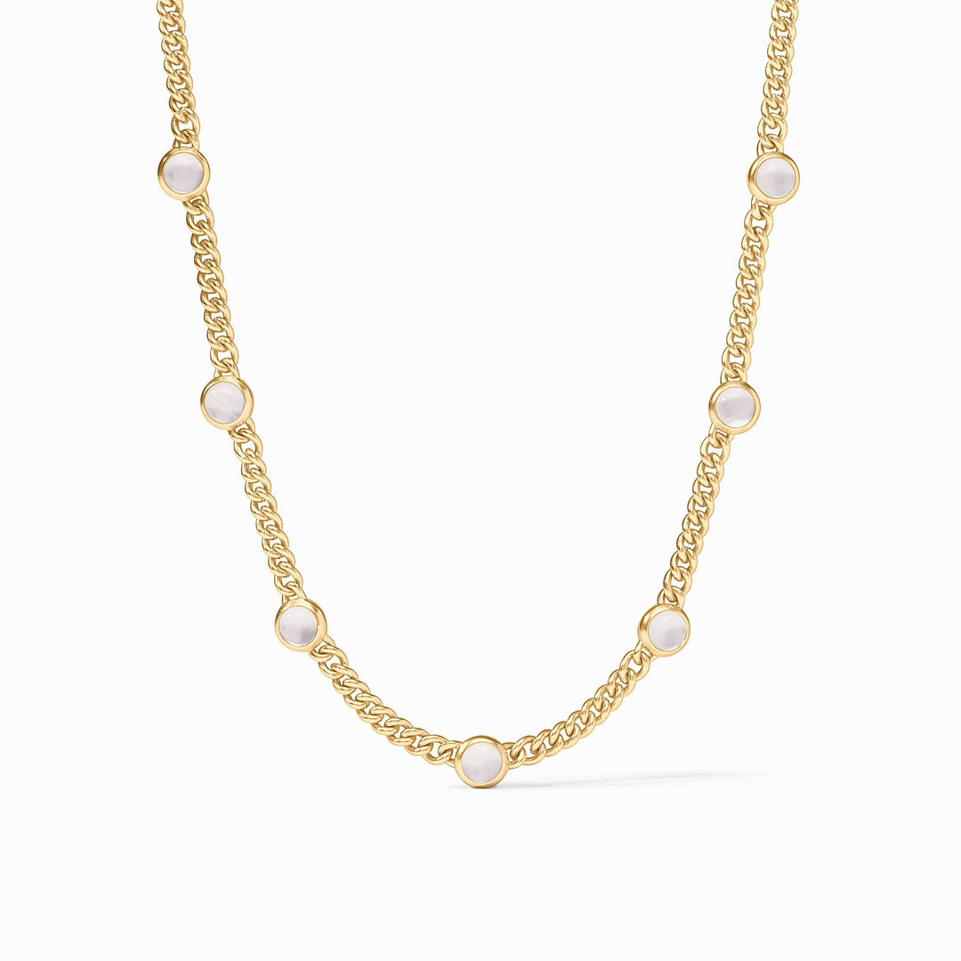 Julie Vos Dolce Delicate Station Necklace- Gold/Iridescent Clear Crystal/OS