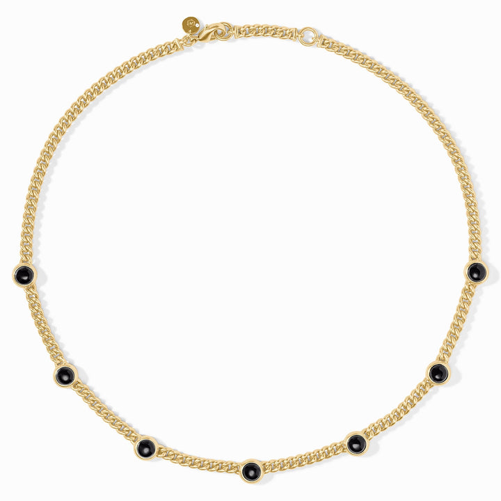 Julie Vos Dolce Delicate Station Necklace- Gold/Iridescent Palmetto Green/OS