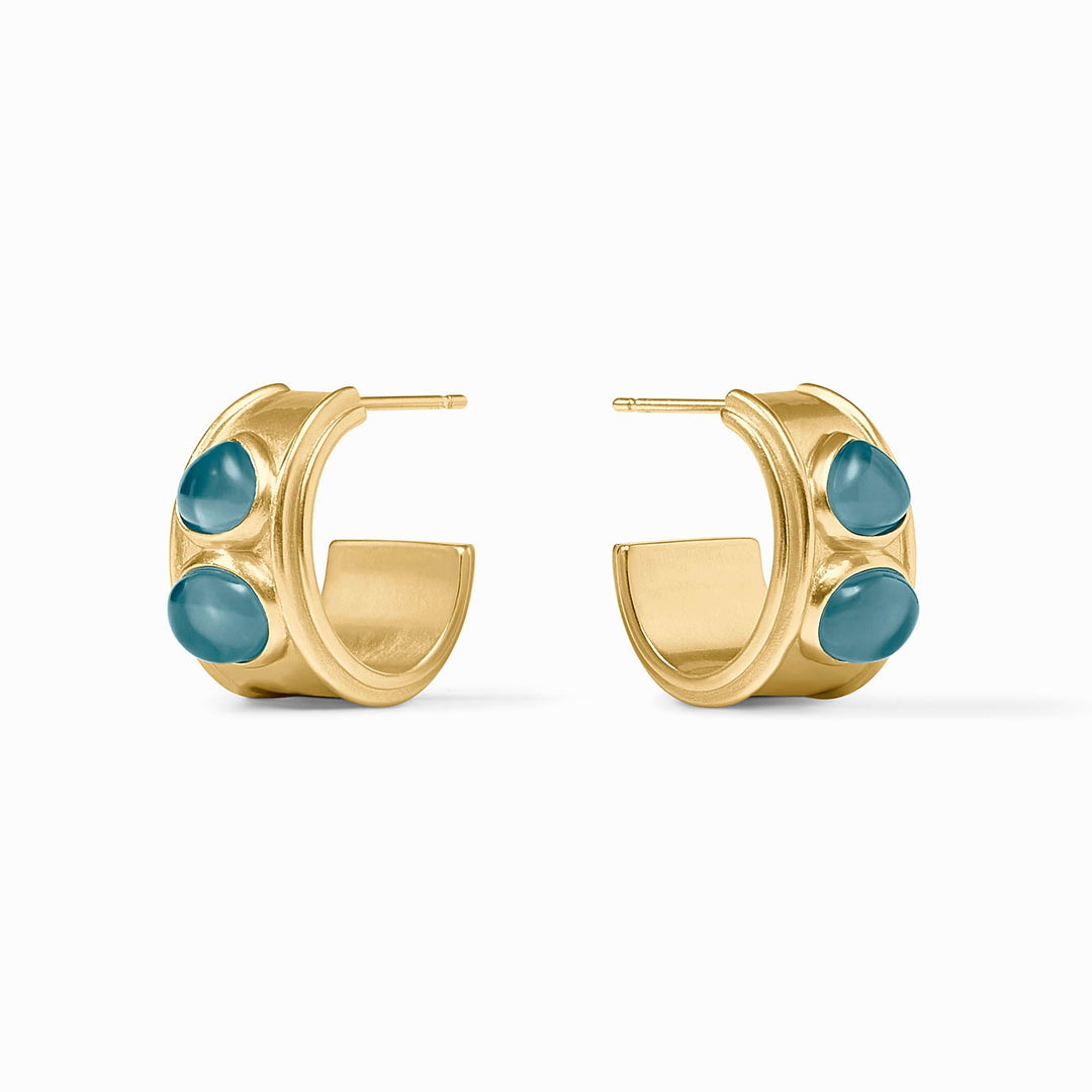 Julie Vos Dolce Stone Hoop Earrings - Gold/Iridescent Clear Crystal/Small