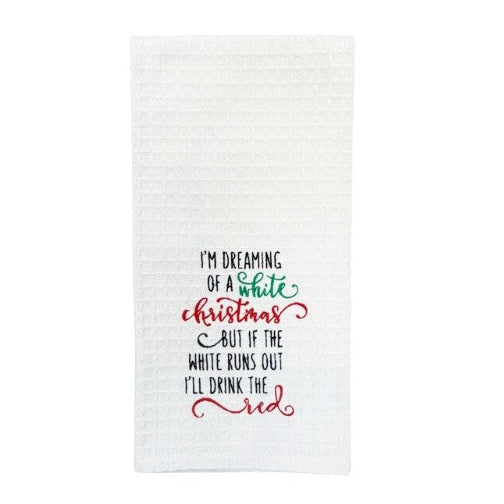 Hanging By A Thread Towel - Dreaming of a White Christmas