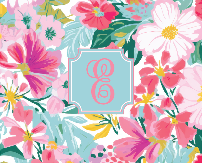 Single Letter Floral Skinny Tumbler